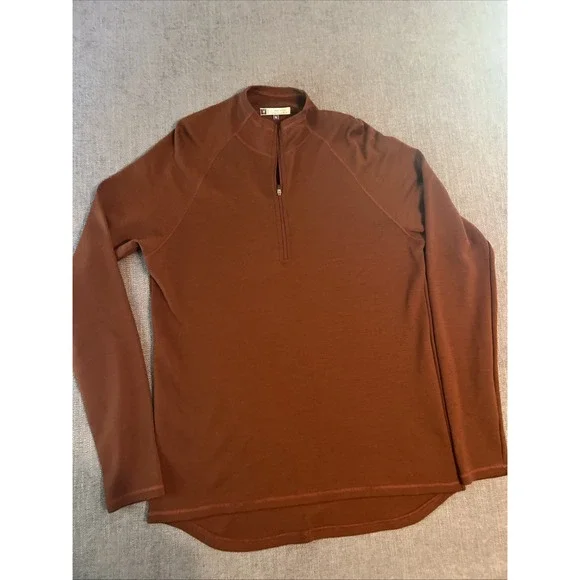 Ibex Merino Wool 1/2 Zip Pullover Men's XL Preppy Golf Made In USA Rustic Color - Picture 2 of 10